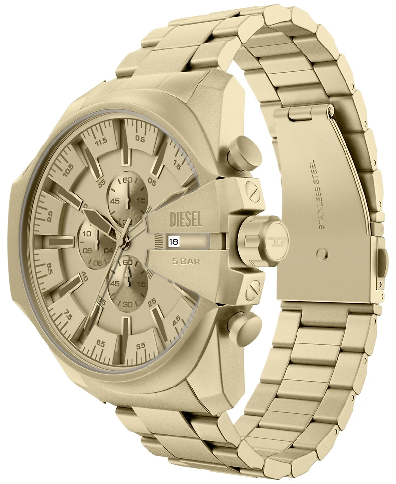 Diesel Men's Mega Chief Slim Quartz Chronograph Gold Stainless Steel Watch 48mm
