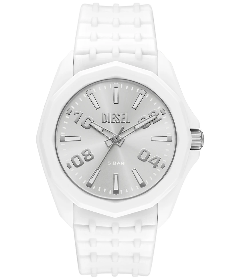 Diesel Men's Stinger Three-Hand Quartz White Silicone 45mm