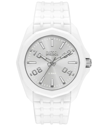 Diesel Men's Stinger Three-Hand Quartz White Silicone 45mm