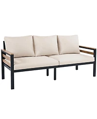 Streamdale Furniture 4-Piece Outdoor Sofa Set with Acacia Wood and Coffee Table