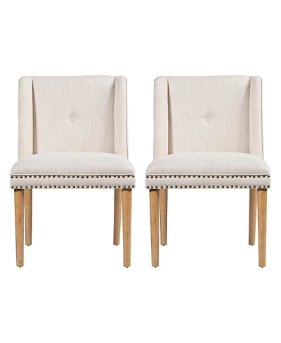 Streamdale Furniture Light Luxury Rivet Upholstered Dining Chairs Set of 2