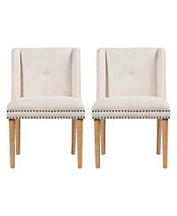 Streamdale Furniture Light Luxury Rivet Upholstered Dining Chairs Set of 2
