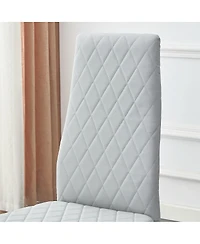 Streamdale Furniture Modern Style Dining Chairs Set of 6 Light Pu with Metal Legs