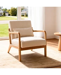 Streamdale Furniture Mid Century Modern Armchair with Solid Wood Frame