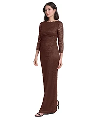 Jessica Howard Women's 3/4-Sleeve Side Tuck Sheath Dress