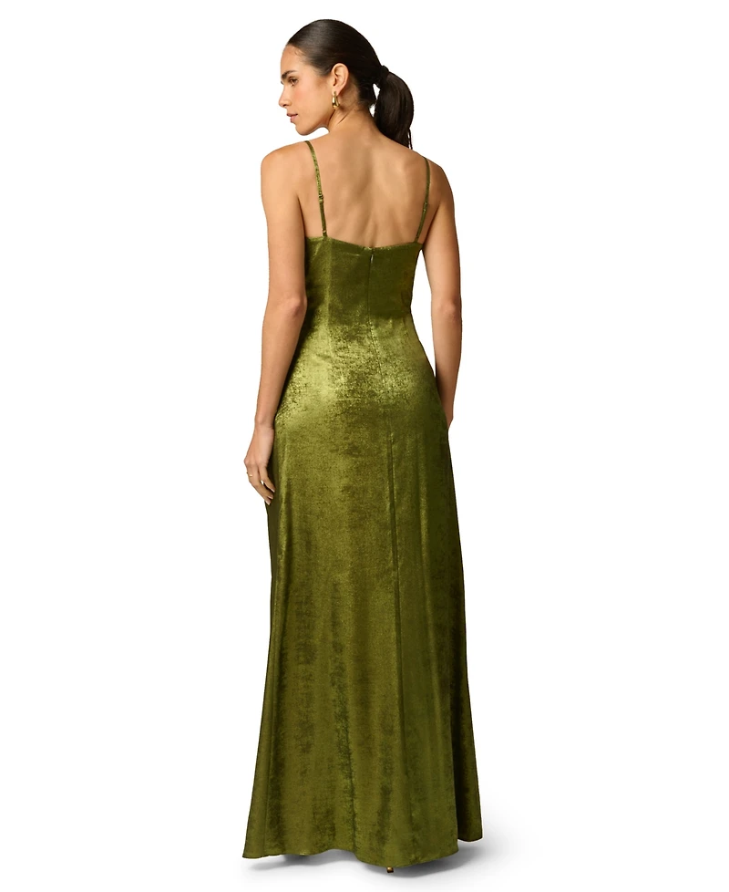 Adrianna Women's Cowl Neck Foiled Chiffon Maxi Dress