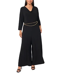 Msk Plus Cowl Neck 3/4-Sleeve Wide-Leg Jumpsuit