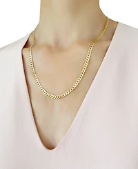 Italian Gold Solid Curb Chain 22" Necklace in 10k Yellow Gold