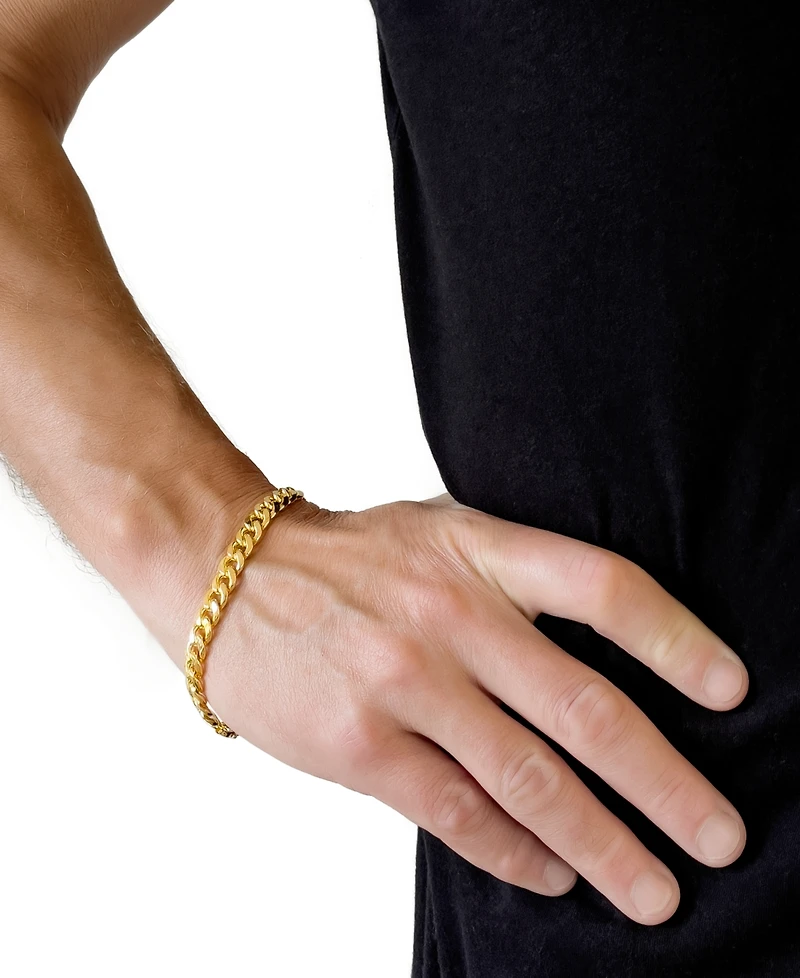 Italian Gold Semi-Solid Cuban Chain 9" Bracelet in 10k Yellow Gold