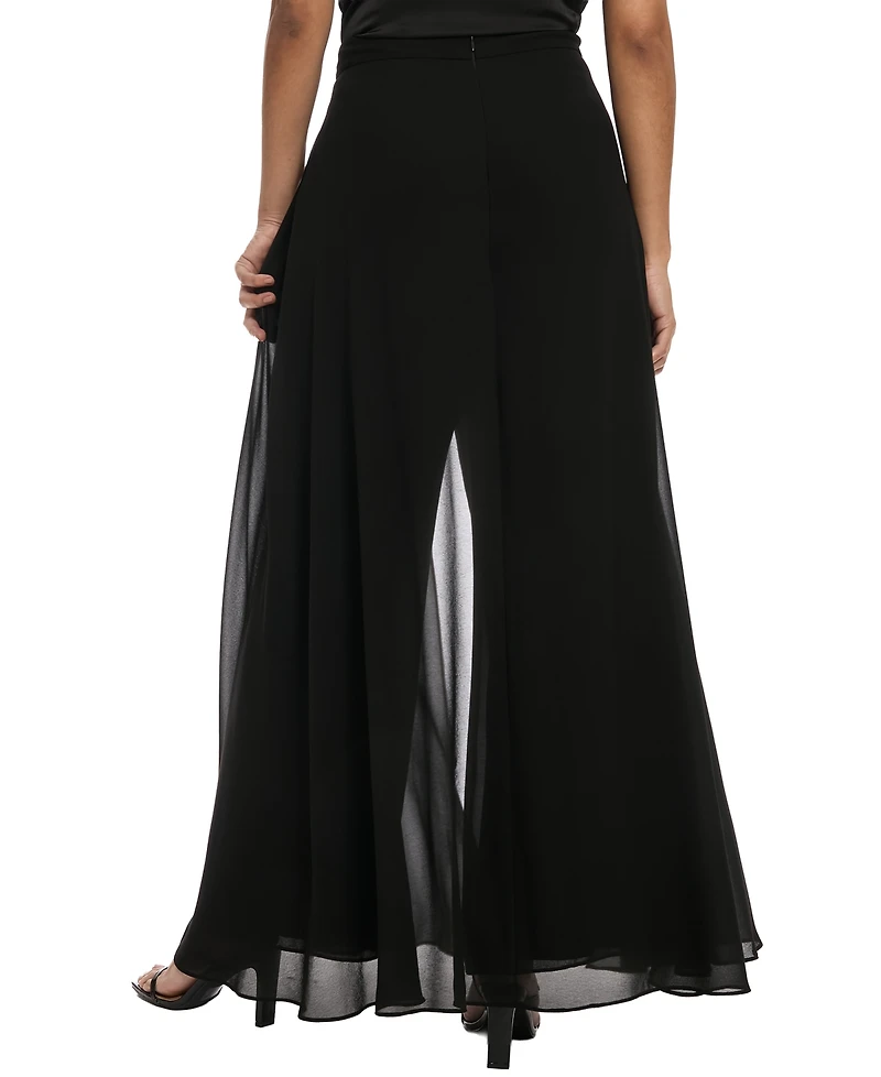 Muse Women's Wide-Leg Chiffon Overlay Pants