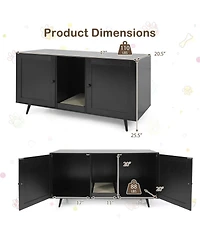 Ruie Double Cat Litter Box Enclosure for 2 Cats with Scratching Pad