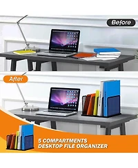 Danrong Heavy Duty Steel Mesh Desk File Organizer Compartments Desktop Sorter for Home Office Classroom