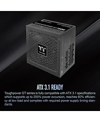Thermaltake Toughpower Gt 750W 80 Plus Gold Fully Modular Power Supply, Compatible with Atx 3.1