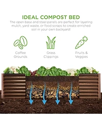 Best Choice Products 8x4x2feet Outdoor Metal Raised Garden Bed for Vegetables Flowers Herbs
