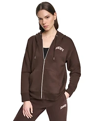 Dkny Sport Women's Puff Varsity Logo Full-Zip Hoodie