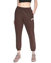 Dkny Sport Women's Mini Puff Varsity Logo Mid-Rise Waistband Joggers