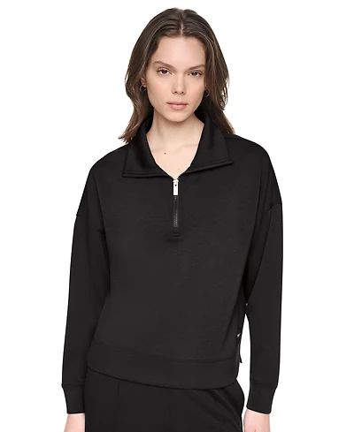 Dkny Sport Women's Mock Neck Half-Zip Sweatshirt