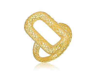 Rachel Glauber Radiant 14K Gold Plated Mesh Open Work Statement Ring