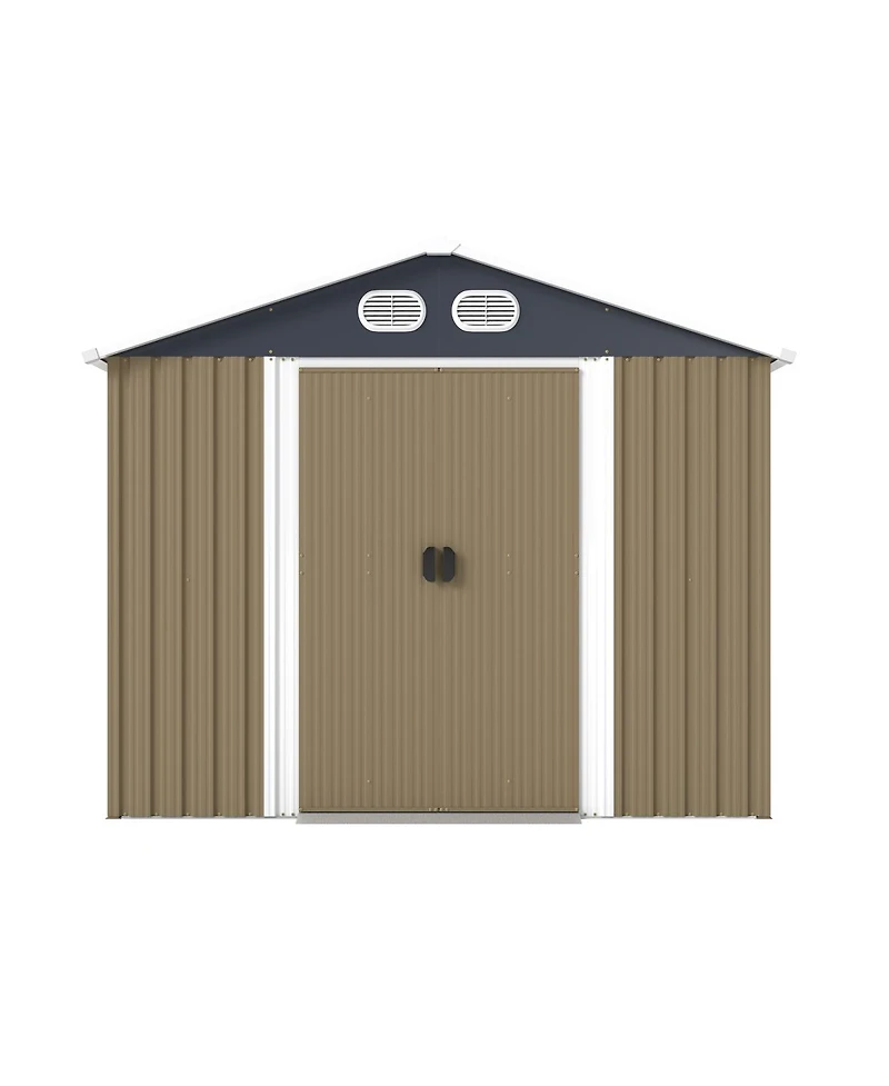 Streamdale Furniture 8x12 Feet Outdoor Metal Storage Shed With Lockable Door