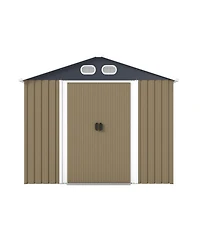 Streamdale Furniture 8x12 Feet Outdoor Metal Storage Shed With Lockable Door