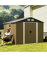 Streamdale Furniture 8x12 Feet Outdoor Metal Storage Shed With Lockable Door