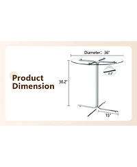 Streamdale Furniture Tempered Glass Round Glass Bar Table