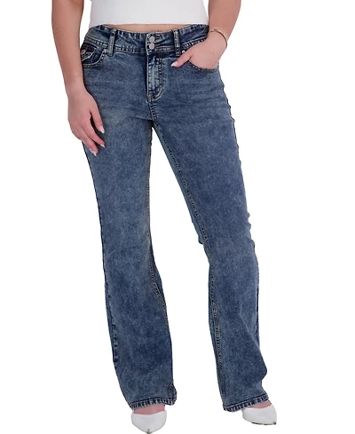 Em & Cass Juniors' Mid-Rise Flare Jeans