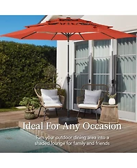 Best Choice Products 10 Feet 3-Tier Patio Umbrella, Market Sun Shade with Tilt Adjustment and Easy Crank