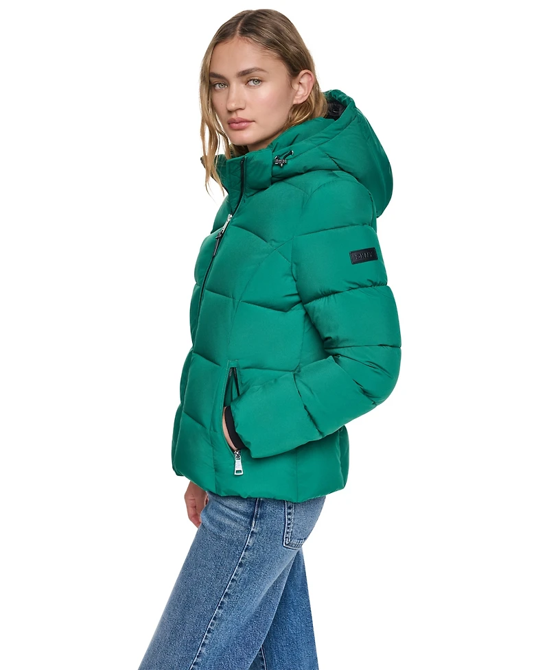 Dkny Women's Midweight Everyday Hooded Puffer Coat
