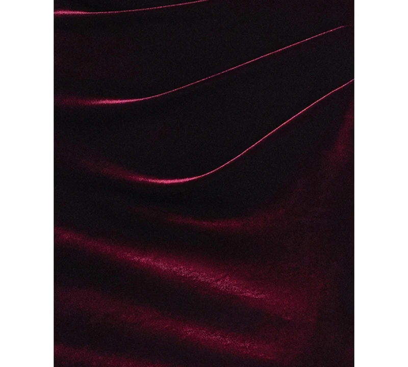 Xscape Women's Velvet Strapless Side Ruched Gown
