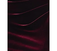 Xscape Women's Velvet Strapless Side Ruched Gown
