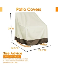 Cowin Rocker Chair Cover 420D Waterproof Patio Outdoor 2 Piece Set