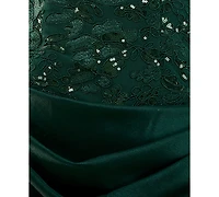 Seni & Cade Juniors' Floral Applique Fit Flare Dress