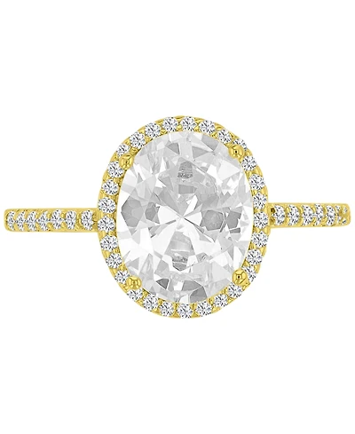 Macy's 14k Gold-Plated Oval Classic Halo Bridal Ring