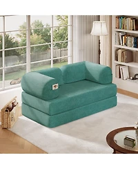 4-in-1 Convertible Folding Sofa Bed, Corduroy Floor Sofa Bed, Frame-Free Floor Lounger with Foam Backrest-Perfect for the Living Room and Bedroom