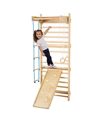 Vevor Swedish Ladder Wall Gym 5 in 1 Wooden Indoor Playground Climbing Toys