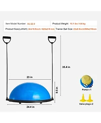 Vevor 23" Half Exercise Ball Trainer Yoga Balance Stability Ball Resistance Band