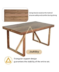 Streamdale Furniture Acacia Wood Outdoor Table and Chair Set