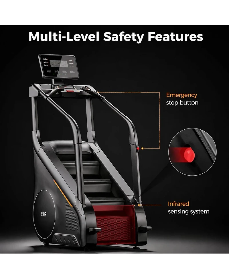 Fed Fitness SC2 Stair Climber Machine, Ultra Commercial Grade 25 Resistance Levels, Heavy Duty for Home and Gym