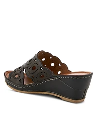 Spring Step Women's Leather Wedge Sandal with Comfort Insole