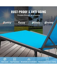 Vevor Chaise Lounge Chair Outdoor Patio Lounge Chair Adjustable 5-Position 2 pcs