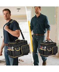 Xdovet Tool Bag Hard Bottom Detachable Divider Heavy Duty Tote Pockets