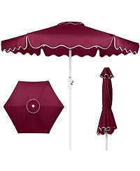 Best Choice Products 7.5feet Patio Market Umbrella with Wavy Trim, Fade-Resistant, Crank and Tilt