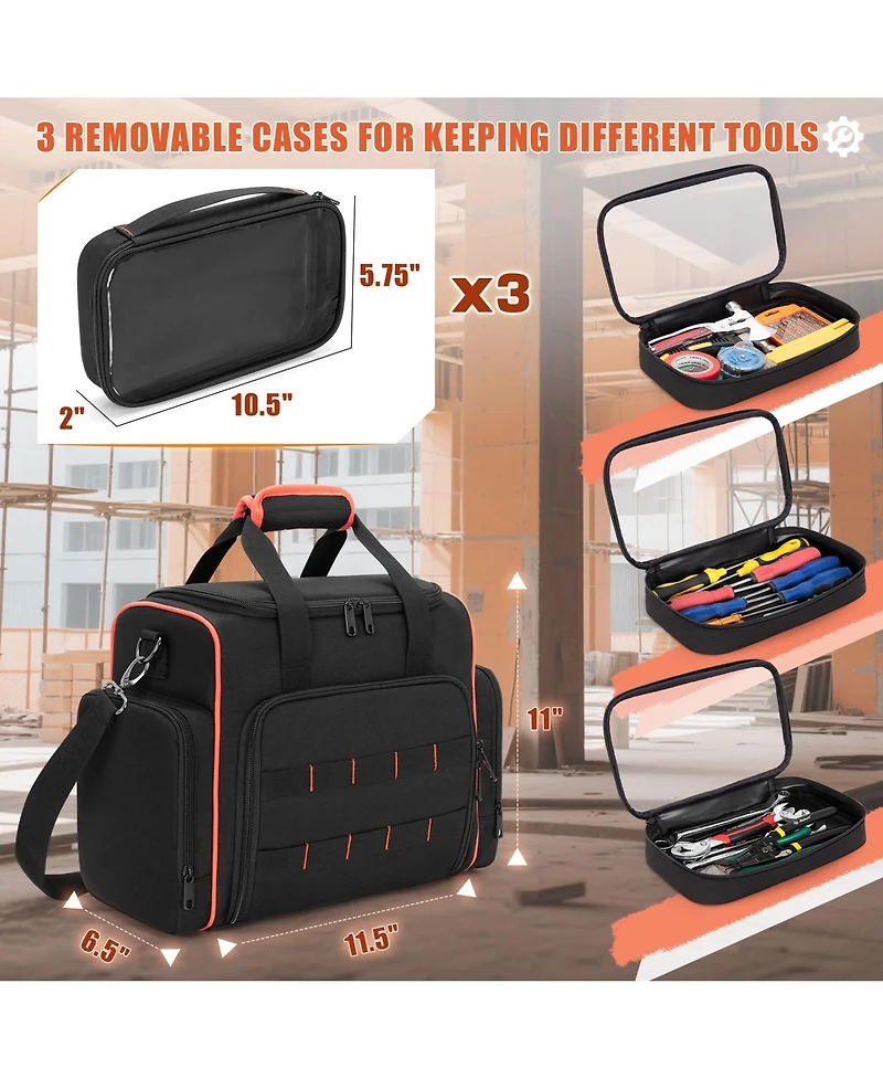 Xdovet Tool Bag 3 Removable Cases 2 Layers Tote