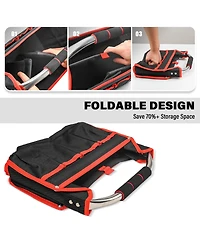 Xdovet Foldable Open Top Tool Bag Stiff Frame Heavy-duty Tote Padded Handle Water-resistant Base Portable Organizer Diy Jobsite TB0001
