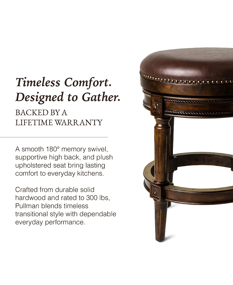 Maven Lane Pullman Backless Swivel Upholstered Kitchen Counter Stool