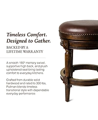 Maven Lane Pullman Backless Swivel Upholstered Kitchen Counter Stool