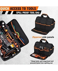 Xdovet Tool Bag 26-Pocket Organizer Adjustable Shoulder Waterproof Foldable Hvac Electrician Mechanic Contractor