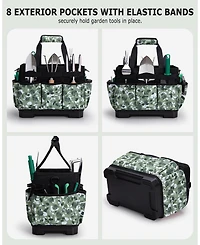 Xdovet Garden Tool Bag Hard Bottom Tote Shoulder Pockets