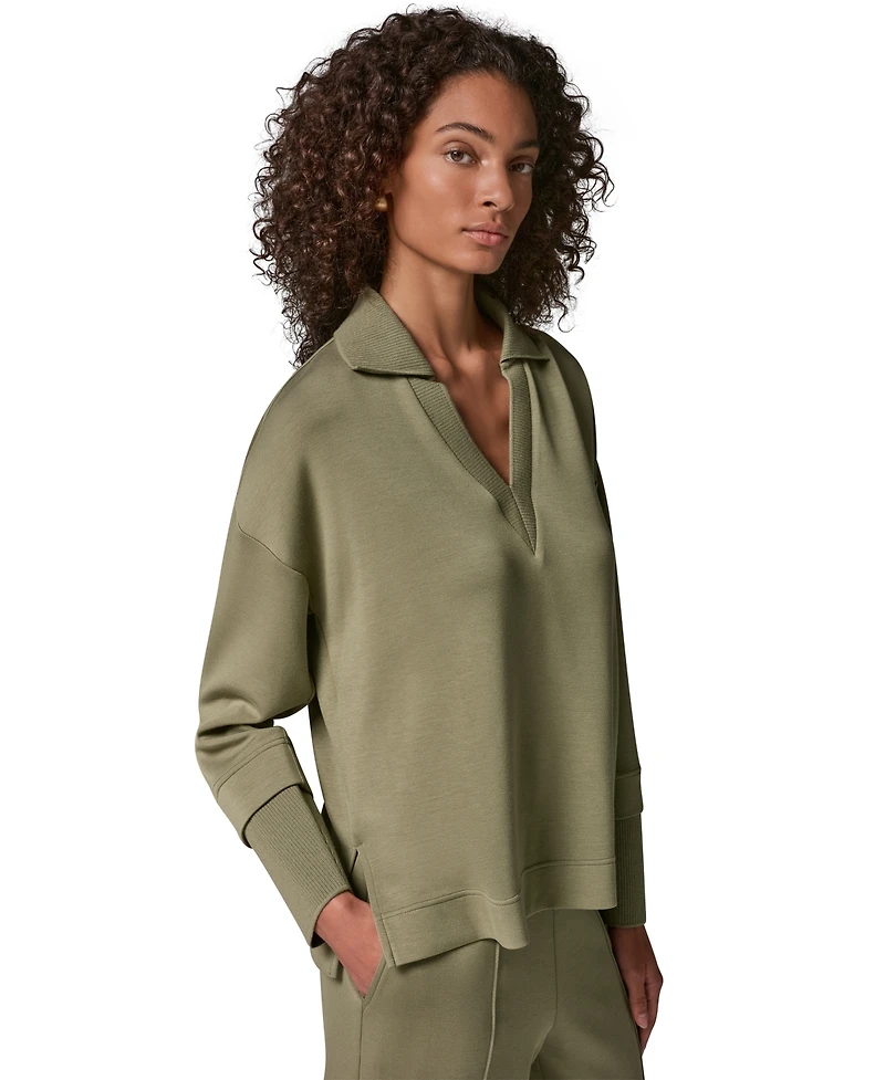 Donna Karan Weekend Women's Jet Setter Long-Sleeve V-Neck Top